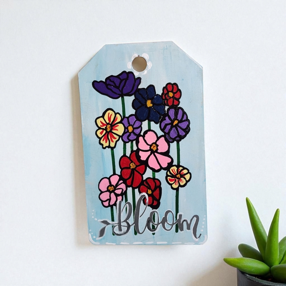 Handpainted Flower Sign BLOOM